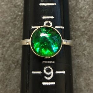 Sterling Silver 925 Ring Size 8.25 Ethiopian Opal Stone